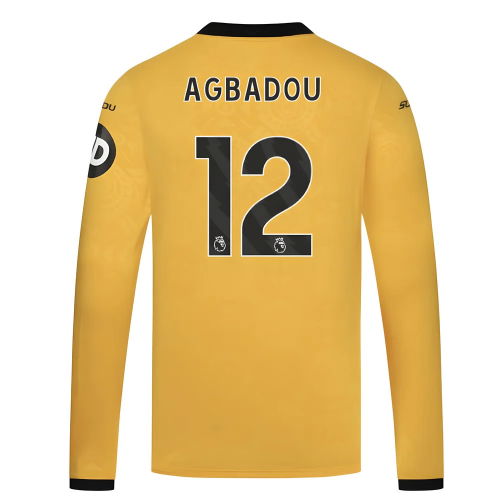 2025-2026 Wolves Long Sleeve Home Shirt (Agbadou 12)