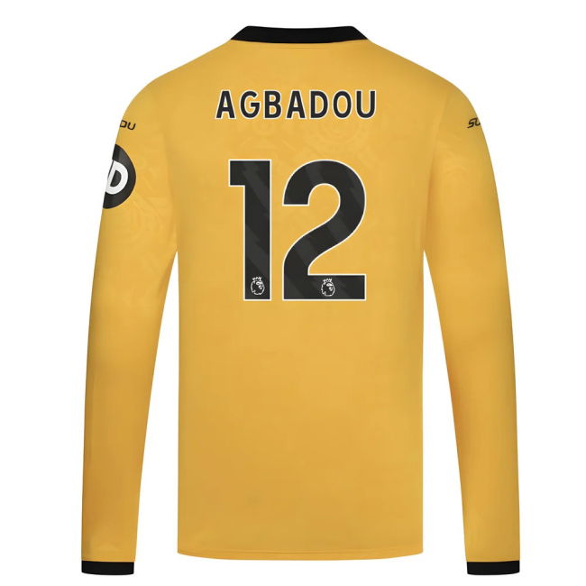 2025-2026 Wolves Long Sleeve Home Shirt (Agbadou 12)