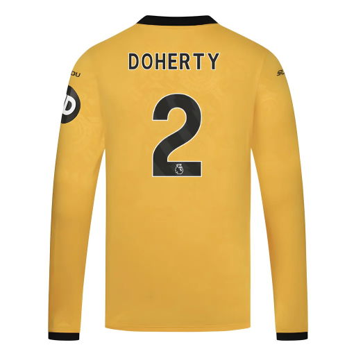 2025-2026 Wolves Long Sleeve Home Shirt (Doherty 2)