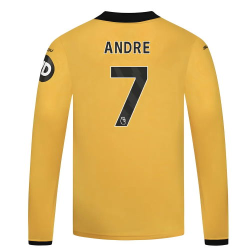 2025-2026 Wolves Long Sleeve Home Shirt - Kids (Andre 7)