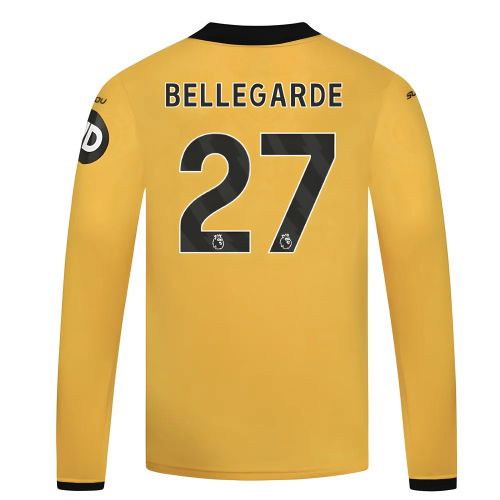 2025-2026 Wolves Long Sleeve Home Shirt - Kids (Bellegarde 27)