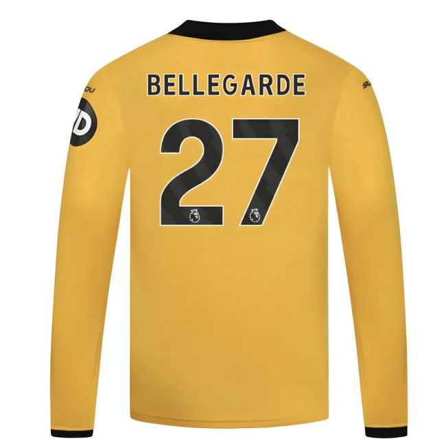 2025-2026 Wolves Long Sleeve Home Shirt - Kids (Bellegarde 27)