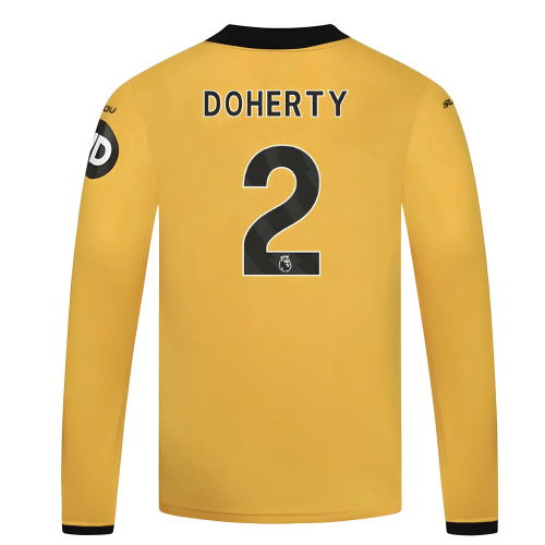 2025-2026 Wolves Long Sleeve Home Shirt - Kids (Doherty 2)