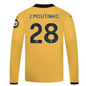 2025-2026 Wolves Long Sleeve Home Shirt - Kids (J.Moutinho 28)