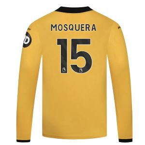 2025-2026 Wolves Long Sleeve Home Shirt - Kids (Mosquera 15)