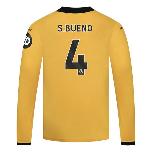2025-2026 Wolves Long Sleeve Home Shirt - Kids (S.Bueno 4)
