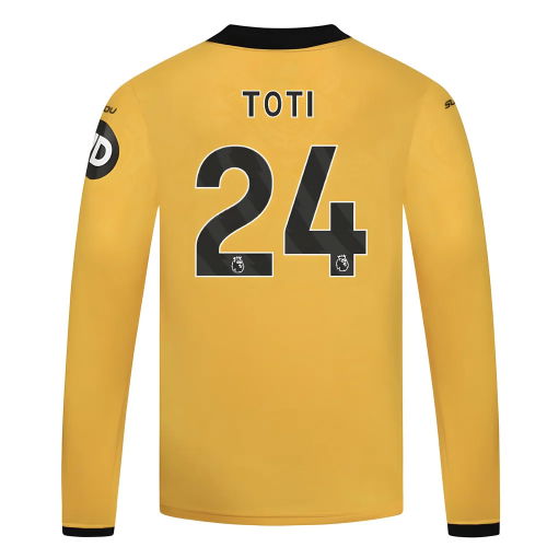 2025-2026 Wolves Long Sleeve Home Shirt - Kids (Toti 24)