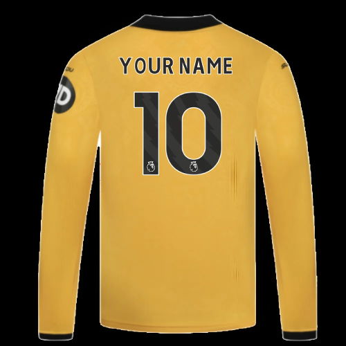 2025-2026 Wolves Long Sleeve Home Shirt - Kids (Your Name)