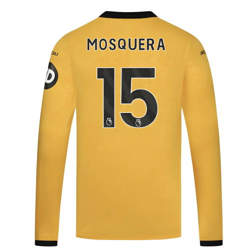 2025-2026 Wolves Long Sleeve Home Shirt (Mosquera 15)
