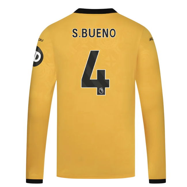 2025-2026 Wolves Long Sleeve Home Shirt (S.Bueno 4)