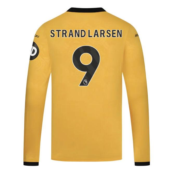 2025-2026 Wolves Long Sleeve Home Shirt (Strand Larsen 9)