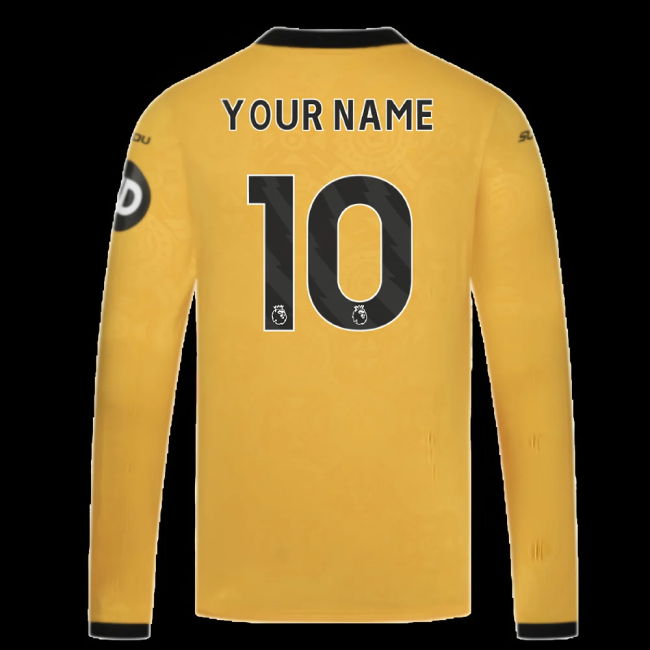 2025-2026 Wolves Long Sleeve Home Shirt (Your Name)