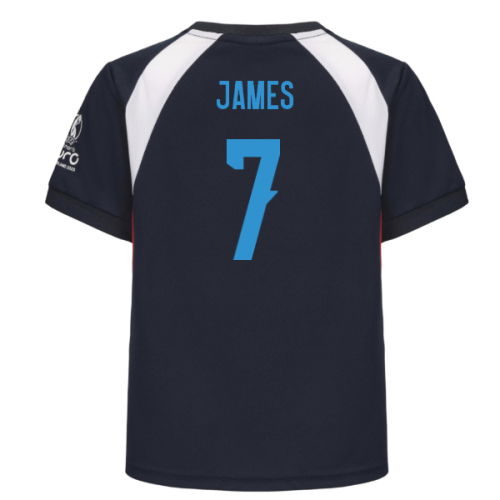 2025 England WEC Poly T-Shirt (Navy) - Kids (JAMES 7)