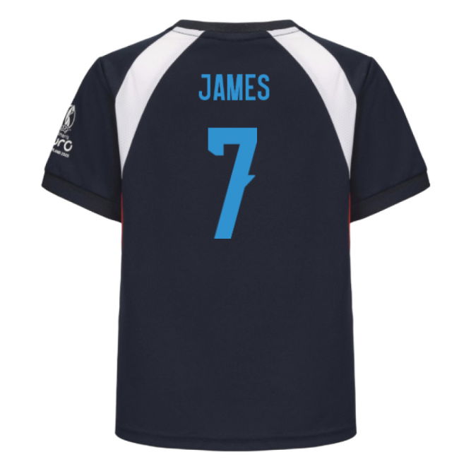 2025 England WEC Poly T-Shirt (Navy) - Kids (JAMES 7)
