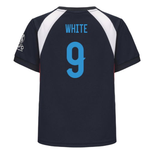 2025 England WEC Poly T-Shirt (Navy) - Kids (WHITE 9)