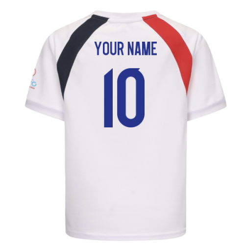 2025 England WEC Poly T-Shirt (White) - Kids (Your Name)