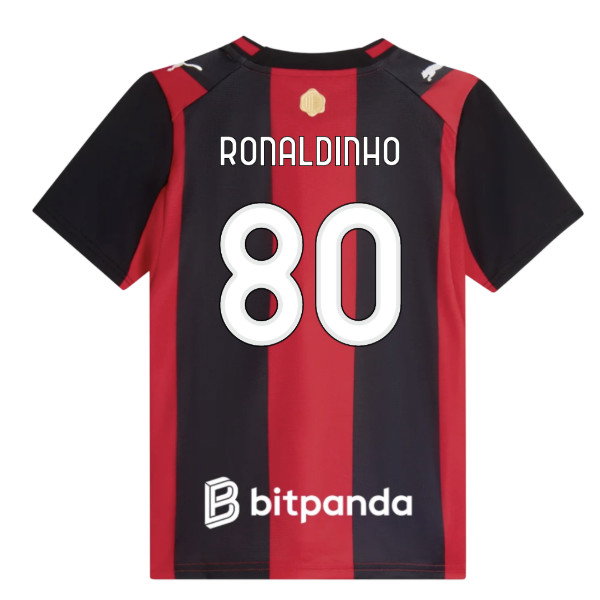 2026-2027 AC Milan Home Shirt (Kids) (Ronaldinho 80)
