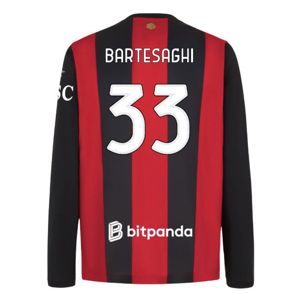2026-2027 AC Milan Long Sleeve Home Shirt (Bartesaghi 33)