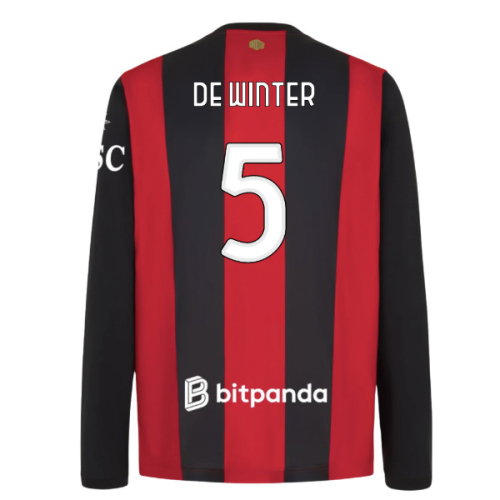 2026-2027 AC Milan Long Sleeve Home Shirt (De Winter 5)