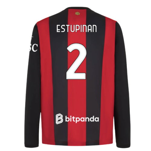 2026-2027 AC Milan Long Sleeve Home Shirt (Estupinan 2)