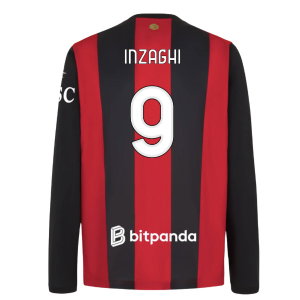 2026-2027 AC Milan Long Sleeve Home Shirt (Inzaghi 9)