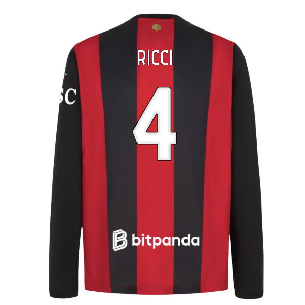 2026-2027 AC Milan Long Sleeve Home Shirt (Ricci 4)