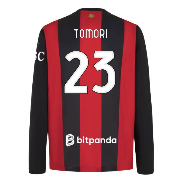 2026-2027 AC Milan Long Sleeve Home Shirt (Tomori 23)
