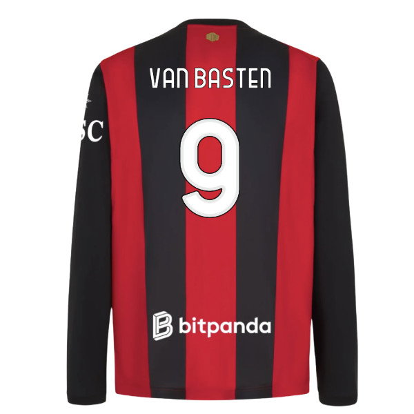 2026-2027 AC Milan Long Sleeve Home Shirt (Van Basten 9)