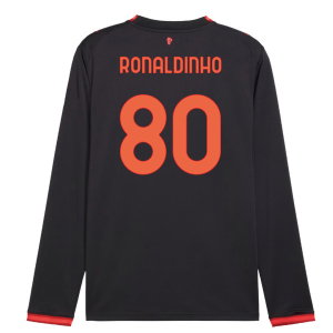 2026-2027 AC Milan Long Sleeve Third Shirt (Ronaldinho 80)
