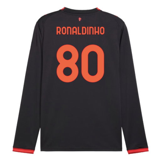 2026-2027 AC Milan Long Sleeve Third Shirt (Ronaldinho 80)