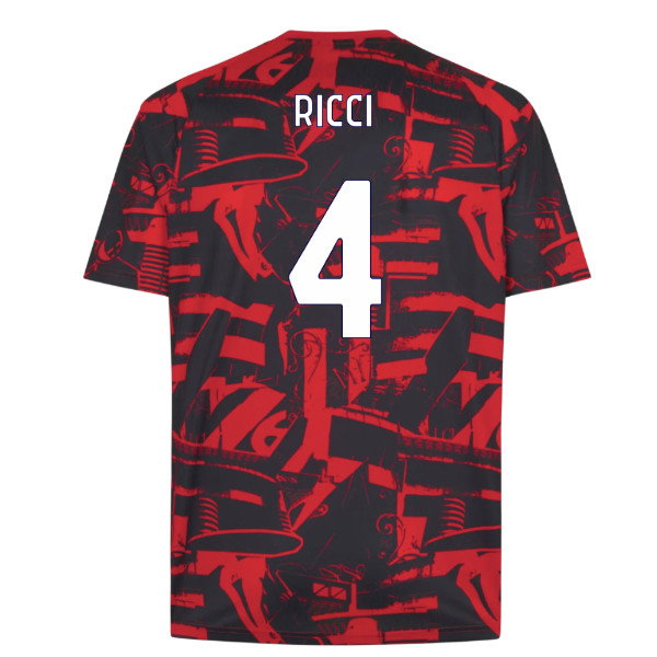 2026-2027 AC Milan Warm Up Jersey (Red) (Ricci 4)