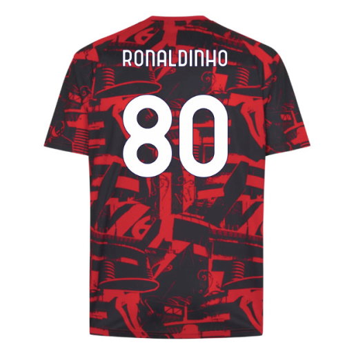 2026-2027 AC Milan Warm Up Jersey (Red) (Ronaldinho 80)
