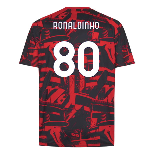 2026-2027 AC Milan Warm Up Jersey (Red) (Ronaldinho 80)