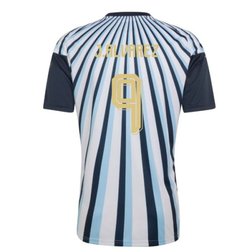 2026-2027 Argentina Home Pre-Match Shirt (White) (J.Alvarez 9)