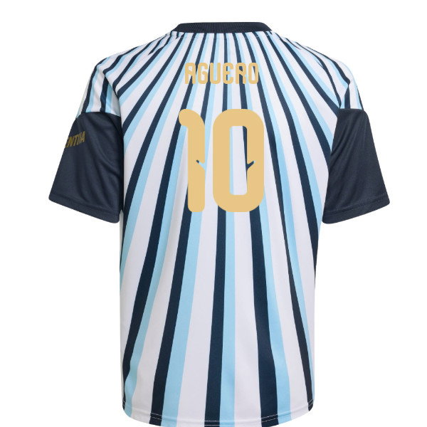 2026-2027 Argentina Home Pre-Match Shirt (White) - Kids (Aguero 10)