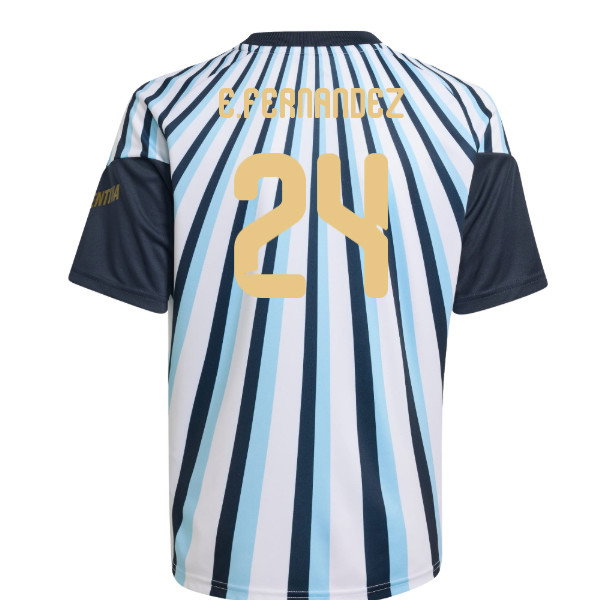 2026-2027 Argentina Home Pre-Match Shirt (White) - Kids (E.Fernandez 24)