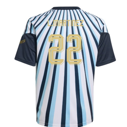 2026-2027 Argentina Home Pre-Match Shirt (White) - Kids (L.Martinez 22)