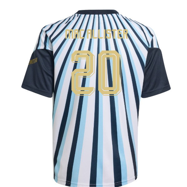 2026-2027 Argentina Home Pre-Match Shirt (White) - Kids (Mac Allister 20)