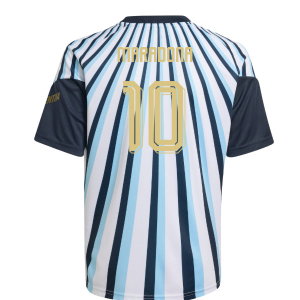 2026-2027 Argentina Home Pre-Match Shirt (White) - Kids (Maradona 10)