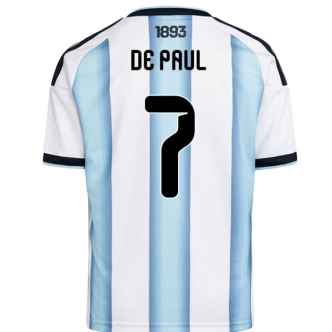 2026-2027 Argentina Home Shirt (Kids) (De Paul 7)