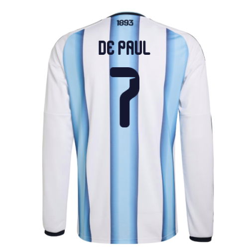 2026-2027 Argentina Long Sleeve Home Shirt (De Paul 7)