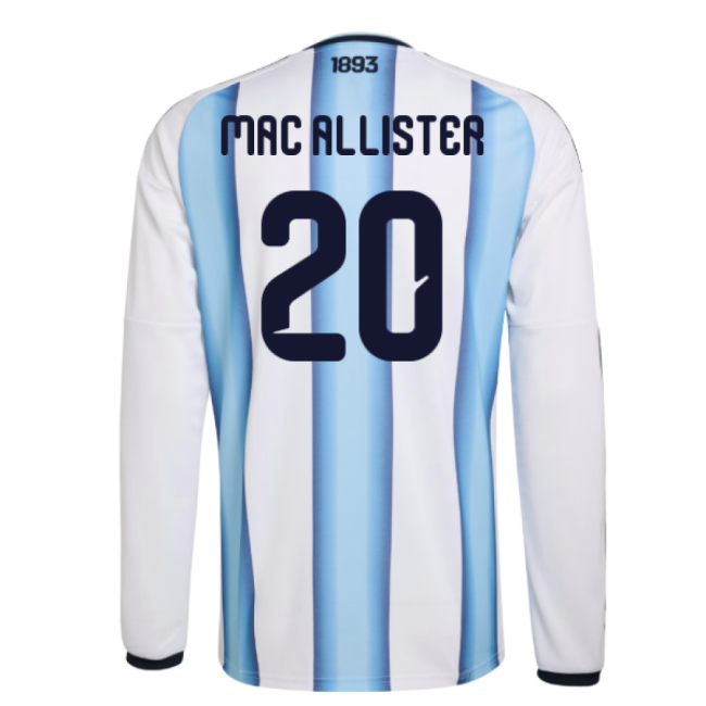 2026-2027 Argentina Long Sleeve Home Shirt (Mac Allister 20)