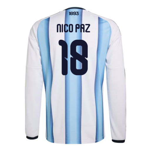 2026-2027 Argentina Long Sleeve Home Shirt (Nico Paz 18)