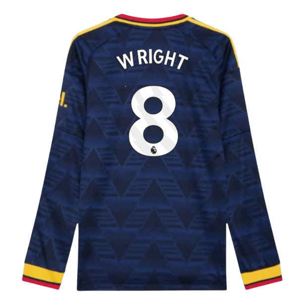 2026-2027 Arsenal Authentic Long Sleeve Away Shirt (Wright 8)