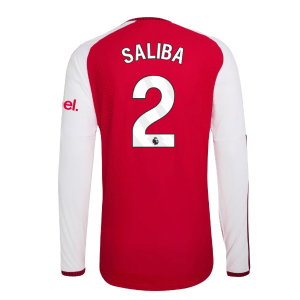 2026-2027 Arsenal Authentic Long Sleeve Home Shirt (Saliba 2)