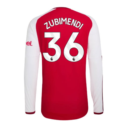2026-2027 Arsenal Authentic Long Sleeve Home Shirt (Zubimendi 36)