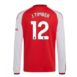 2026-2027 Arsenal Home Long Sleeve Shirt (Kids) (J.Timber 12)