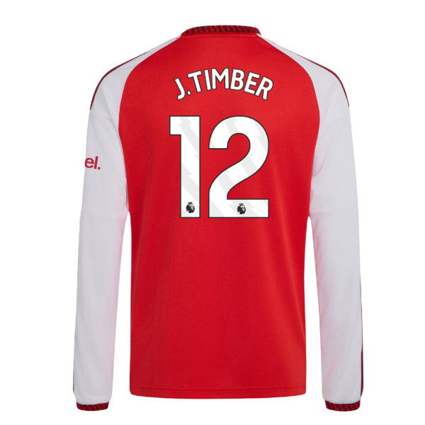 2026-2027 Arsenal Home Long Sleeve Shirt (Kids) (J.Timber 12)