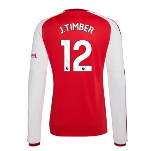 2026-2027 Arsenal Long Sleeve Home Shirt (J.Timber 12)