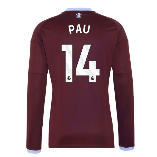 2026-2027 Aston Villa Long Sleeve Home Shirt (Pau 14)
